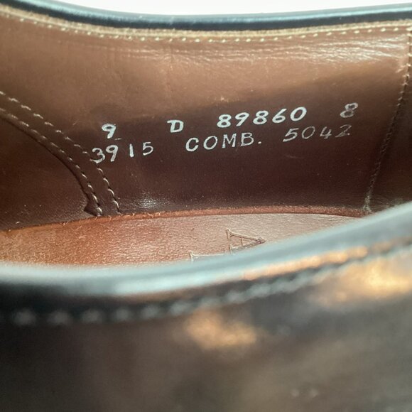 Allen Edmonds Danbury Leather Oxford Dress Shoes Mens 9D Black - Picture 11 of 12